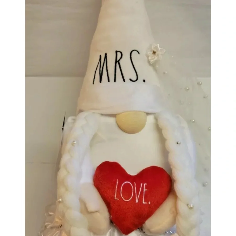 Rae Dunn Wedding Gnome Beanie Plush 20" Mr & Mrs Bride Groom Decoration Gift - Picture 6 of 8